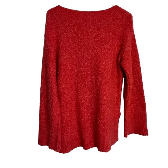 Anthropologie Fuzzy‎ Nubby Alpaca Blend Clayton Sweater V-Neck Oversized Pink XS - Picture 6 of 9
